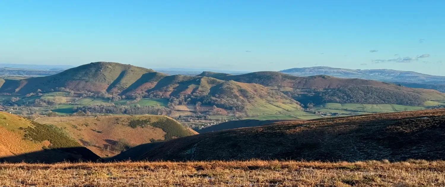 Shropshire Hills on a sunny day