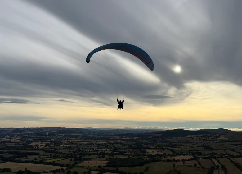 Paragliding over the Shropshire Hills